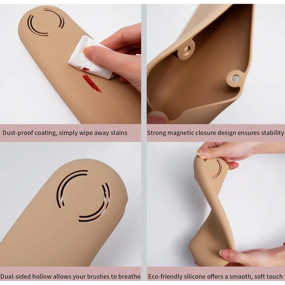 Premium Silicone Makeup Brush Holder‎ Travel Cosmetic BAG only T2